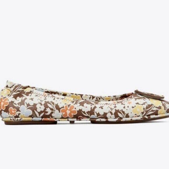 Tory Burch Minnie Ballet Travel Flats 9.5 Reverie Combo Floral - Picture 4 of 9